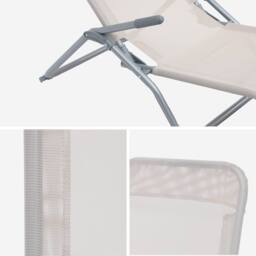 sweeek Pair Of Textilene Sun Loungers With 2 Reclining Positions in Brown - thumbnail 4