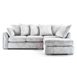 Furnishings For Less UK Chiswick Fabric Corner Sofa Silver Fox with Footstool - Right Hand Facing in Grey - thumbnail 2