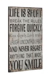 Orsina Life Is Short Break the Rules Wall Plaque in White - thumbnail 2