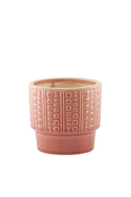 KDMD Hortus Salmon Pink Warwick Dimple Pot 14.5cm H x 15.5cm Dia - image 1