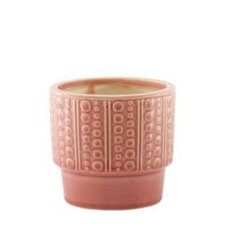 KDMD Hortus Salmon Pink Warwick Dimple Pot 14.5cm H x 15.5cm Dia - thumbnail 2