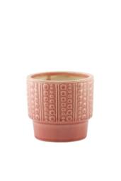 KDMD Hortus Salmon Pink Warwick Dimple Pot 14.5cm H x 15.5cm Dia - thumbnail 1