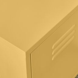 FurnitureboxUK Teksi 1 Door Mustard Yellow Metal Locker Bedside Table - thumbnail 5