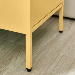 FurnitureboxUK Teksi 1 Door Mustard Yellow Metal Locker Bedside Table - thumbnail 6