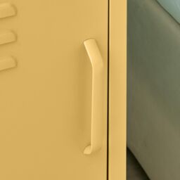 FurnitureboxUK Teksi 1 Door Mustard Yellow Metal Locker Bedside Table - thumbnail 4