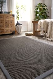 Origin s Sisal Runner Dark Grey with Grey Border 67x200 - Size: 67 cm x 200 cm - thumbnail 1
