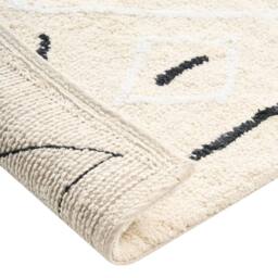 Wyld and Coco Cotton Bath Mat 60 x 90 cm - Light Beige with Geometric Pattern - Size: 1600mm x 900mm - thumbnail 5