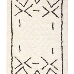 Wyld and Coco Cotton Bath Mat 60 x 90 cm - Light Beige with Geometric Pattern - Size: 1600mm x 900mm - thumbnail 2