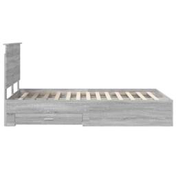 Berkfield Home Bed Frame with Drawer Grey Sonoma 135 x 190 cm Engineered Wood - thumbnail 9