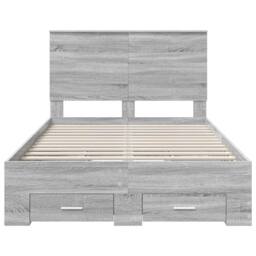 Berkfield Home Bed Frame with Drawer Grey Sonoma 135 x 190 cm Engineered Wood - thumbnail 8