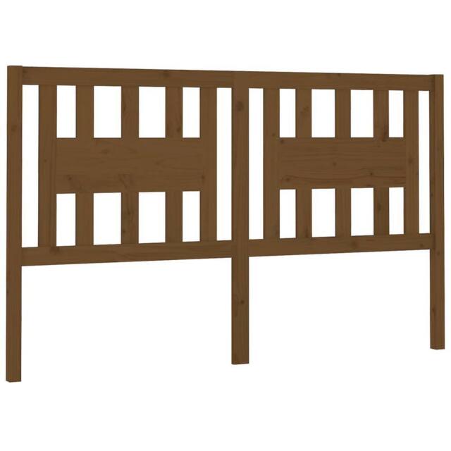 Berkfield Home Headboard Honey Brown 126x4x100 cm Solid Wood Pine - Size: 126 x 4 x 100 cm - image 1