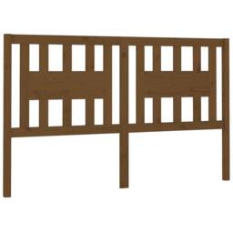 Berkfield Home Headboard Honey Brown 126x4x100 cm Solid Wood Pine - Size: 126 x 4 x 100 cm - thumbnail 1