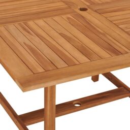 Berkfield Home Garden Dining Table 110x110x75 cm Solid Wood Teak in Brown - Size: 110 x 110 x 75 cm - thumbnail 5