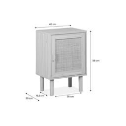 sweeek 1-door Woven Rattan Bedside Table in Light Brown - thumbnail 5