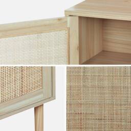 sweeek 1-door Woven Rattan Bedside Table in Light Brown - thumbnail 4