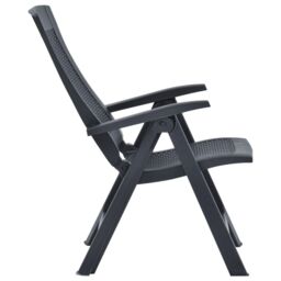 Berkfield Home Garden Reclining Chairs 2 pcs Plastic Anthracite in Black - thumbnail 4