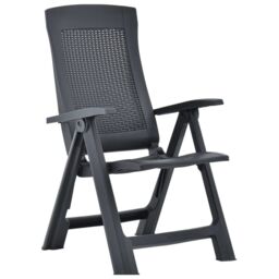 Berkfield Home Garden Reclining Chairs 2 pcs Plastic Anthracite in Black - thumbnail 2