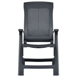 Berkfield Home Garden Reclining Chairs 2 pcs Plastic Anthracite in Black - thumbnail 3