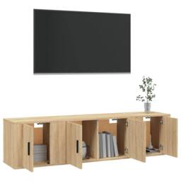 Berkfield Home Classic 3 Piece TV Cabinet Set Sonoma Oak Engineered Wood in Light Tan