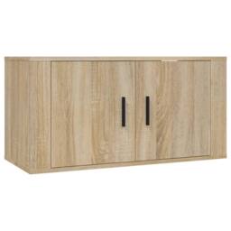 Berkfield Home Classic 3 Piece TV Cabinet Set Sonoma Oak Engineered Wood in Light Tan - thumbnail 4