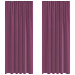 Berkfield Home Voile Curtains with Rod Pockets 2 pcs Purple - thumbnail 3