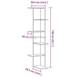Berkfield Home Wall Corner Shelf Black Oak 36, 5x36, 5x140 cm Engineered Wood - thumbnail 8