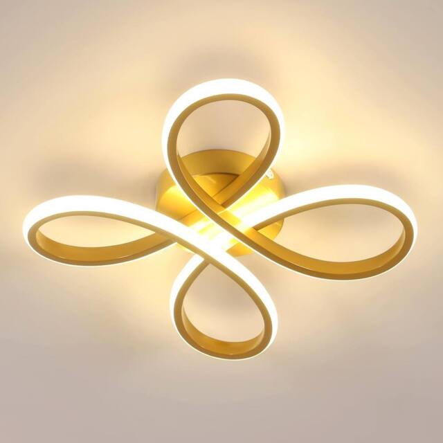 Goeco LED Ceiling Light, 30W, Creative Flower Shape Ceiling Lighting, 3000K in Gold - image 1