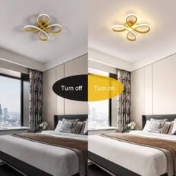 Goeco LED Ceiling Light, 30W, Creative Flower Shape Ceiling Lighting, 3000K in Gold - thumbnail 6