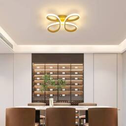Goeco LED Ceiling Light, 30W, Creative Flower Shape Ceiling Lighting, 3000K in Gold - thumbnail 3