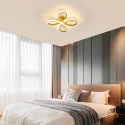 Goeco LED Ceiling Light, 30W, Creative Flower Shape Ceiling Lighting, 3000K in Gold - thumbnail 2