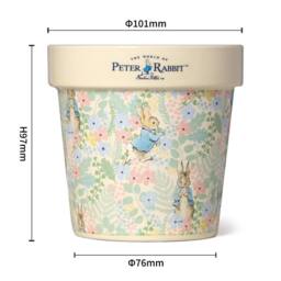 Peter Rabbit White Floral Printed Plant Pot Candle - Magnolia & Bergamot Scent in Off-White - Size: Medium - thumbnail 4