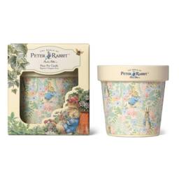 Peter Rabbit White Floral Printed Plant Pot Candle - Magnolia & Bergamot Scent in Off-White - Size: Medium - thumbnail 1