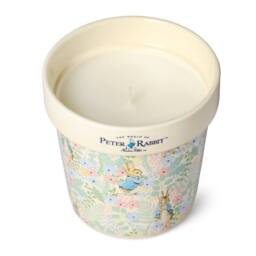 Peter Rabbit White Floral Printed Plant Pot Candle - Magnolia & Bergamot Scent in Off-White - Size: Medium - thumbnail 3