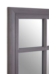 Orsina Grey Distressed Wall Mirror, Large Rectangle Hanging Mirror, Modern 9 Panel Wooden Frame Mirror For Bedroom - thumbnail 3