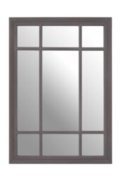Orsina Grey Distressed Wall Mirror, Large Rectangle Hanging Mirror, Modern 9 Panel Wooden Frame Mirror For Bedroom - thumbnail 1