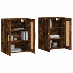 Berkfield Home Wall Mounted Cabinets 2 pcs Smoked Oak Engineered Wood in Brown - thumbnail 3