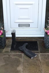 JVL Botany Scraper Rubber Pin Doormat 40x60cm in Black - Size: 40 cm x 60 cm - thumbnail 2