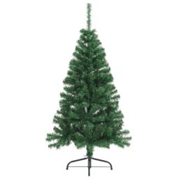 Berkfield Home Artificial Half Christmas Tree with Stand Green 120 cm PVC - thumbnail 2