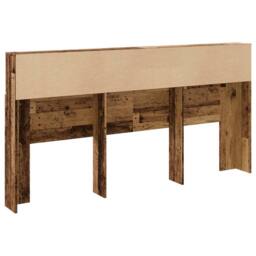 Berkfield Home Headboard Cabinet Old Wood 200x19x103.5 cm Engineered Wood in Brown - thumbnail 6