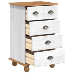 Berkfield Home Chest of Drawers 'ASKIM'White 45.8x40x79 cm Solid Wood Pine - thumbnail 5