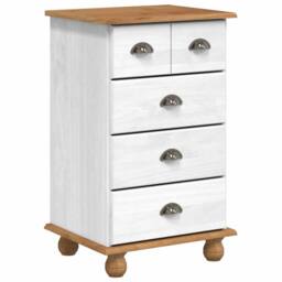 Berkfield Home Chest of Drawers 'ASKIM'White 45.8x40x79 cm Solid Wood Pine - thumbnail 1