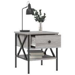 Berkfield Home Durable Bedside Tables 2 pcs Grey Sonoma 40x42x45 cm Engineered Wood - Size: 40 x 42 x 45 cm - thumbnail 4