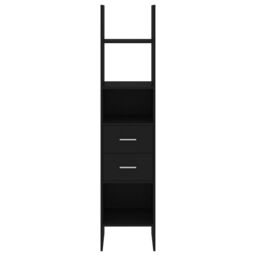 Berkfield Home Book Cabinet Black 40x35x180 cm Engineered Wood - Size: 40 x 35 x 180 cm - thumbnail 4