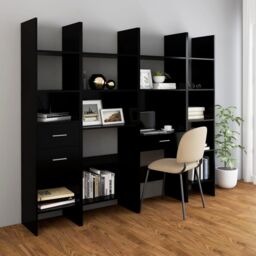 Berkfield Home Book Cabinet Black 40x35x180 cm Engineered Wood - Size: 40 x 35 x 180 cm - thumbnail 6