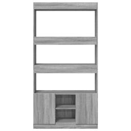 Berkfield Home Highboard¬†Grey Sonoma 92x33x180 cm Engineered Wood in Grey - Size: 92 x 33 x 180 cm - thumbnail 5