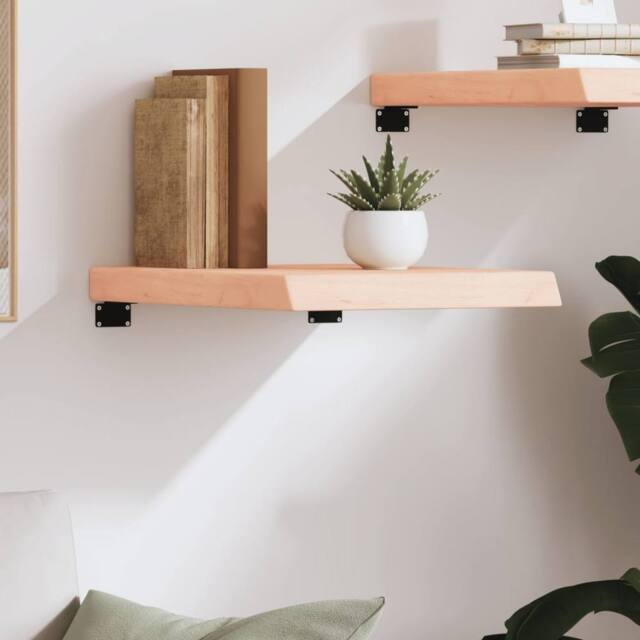 Berkfield Home Wall Shelf 40x60x(2-6) cm Untreated Solid Wood Oak in Light Tan - image 1