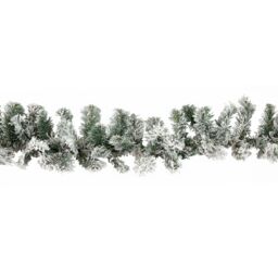Samuel Alexander 2.7m (9ft) Snow Flocked Woodcote Fir Christmas Garland in Green - thumbnail 8