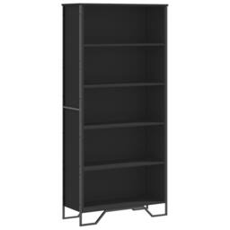 Berkfield Home Book Cabinet Black 80x31x169 cm Engineered wood - Size: 80 x 31 x 169 cm - thumbnail 1