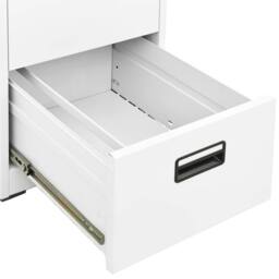Berkfield Home Filing Cabinet White 46x62x133 cm Steel - Size: 46 x 62 x 133 cm - thumbnail 7