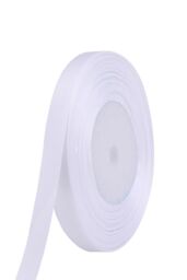 Neel Blue Double Sided Satin Polyester Ribbon Roll, 10mm x 25 Metres in White - thumbnail 2